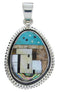 Sterling Silver Multicolor Native American Design Pendant YS69961